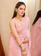 Universal Pink Colour Saree